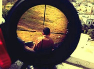 Palestinian child in the Cross-hairs (Israeli soldier photo on Instagram)