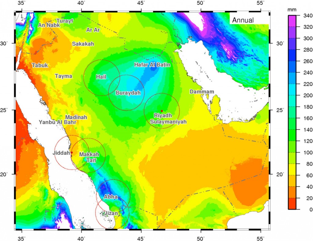 Saudi Arabia Distribution Of Annual Rainfall Saudi Arabia Distribution Of Annual Rainfall