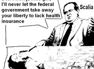Scalia and the Uninsured Children (Cartoon)