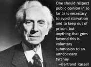 How far to respect Public Opinion (Bertrand Russell Poster)