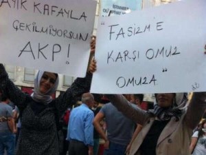 Women protesters in Taksim Square, Istanbul. photo courtesy of showdiscontent.com