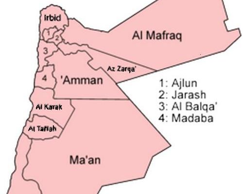 Map: Provinces of Jordan