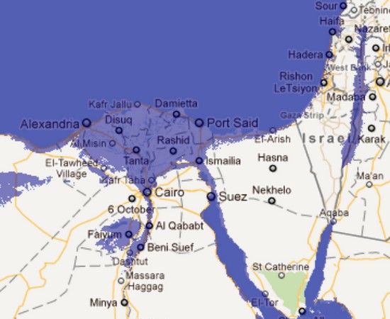 Egypt at a 30 meter sea level rise