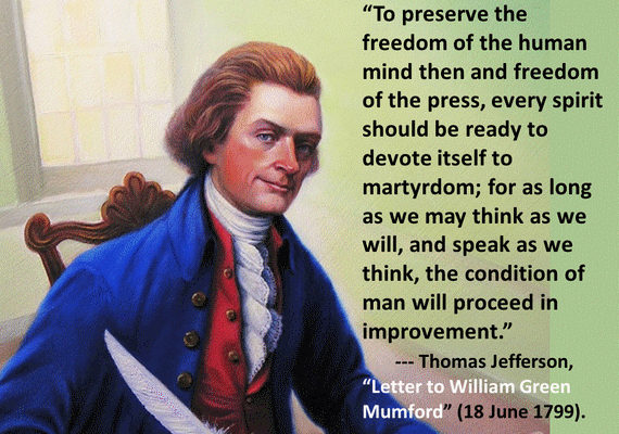 On Martyrdom for Freedom of Expression (Thomas Jefferson Poster)