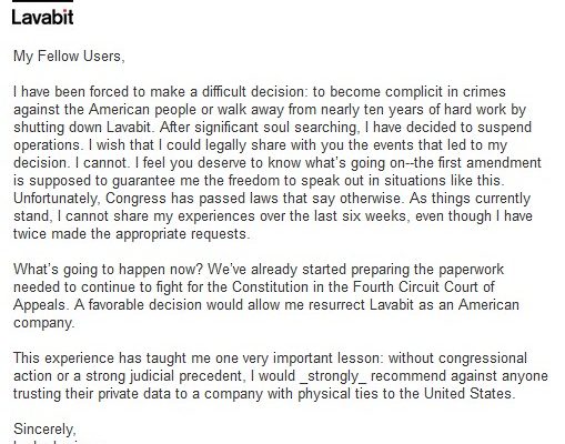 Where is our Amsterdam? Lavabits, Snowden & Wikileaks Censorship recall age of Absolutism