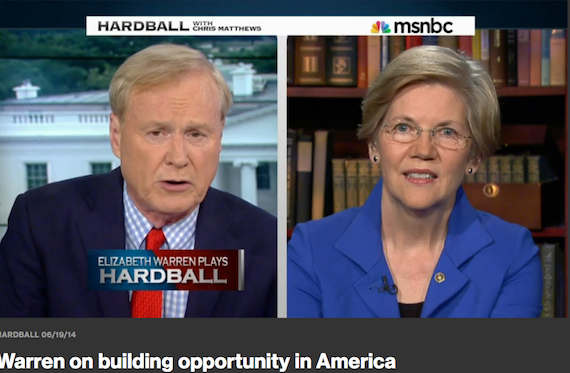 Elizabeth Warren Crushes Chris Matthews, And A Word On Cement