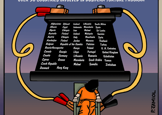 American Torture: The 50-Nation Hall of Shame (Jamiol Cartoon)