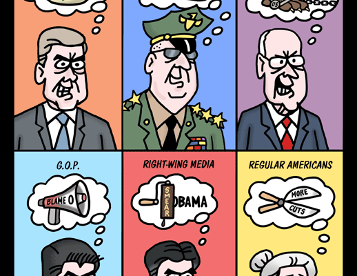 What Ukraine Means to the U.S. 1% and to the 99%  (Editorial Cartoon)