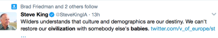 Dear Rep. King: Our Civilization isn’t White and American Babies aren’t Other