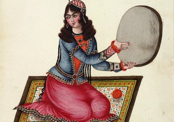 Picture of the Day:  Iranian Woman Tambourine Player, 1848