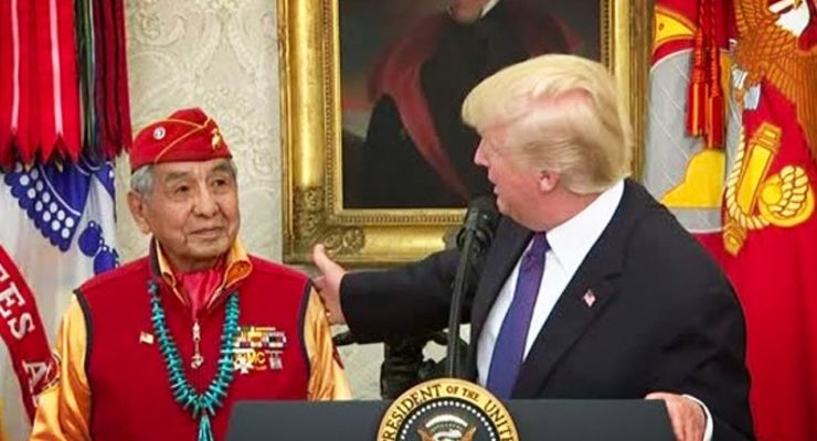 Trump meets Native Vets, uses ‘Pocahantas’ as Insult