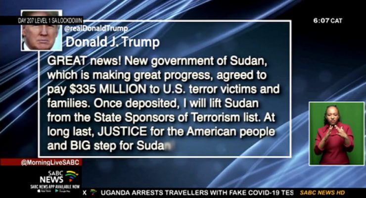 Did Trump blackmail Sudan into Recognizing Israel by offering to remove Khartoum from Terror List?